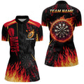 Personalized Dartboard Fire Flame 3D Printed Men Darts Quarter-Zip Dart Team