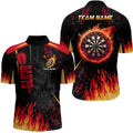 Personalized Dartboard Fire Flame 3D Printed Men Darts Quarter-Zip Dart Team