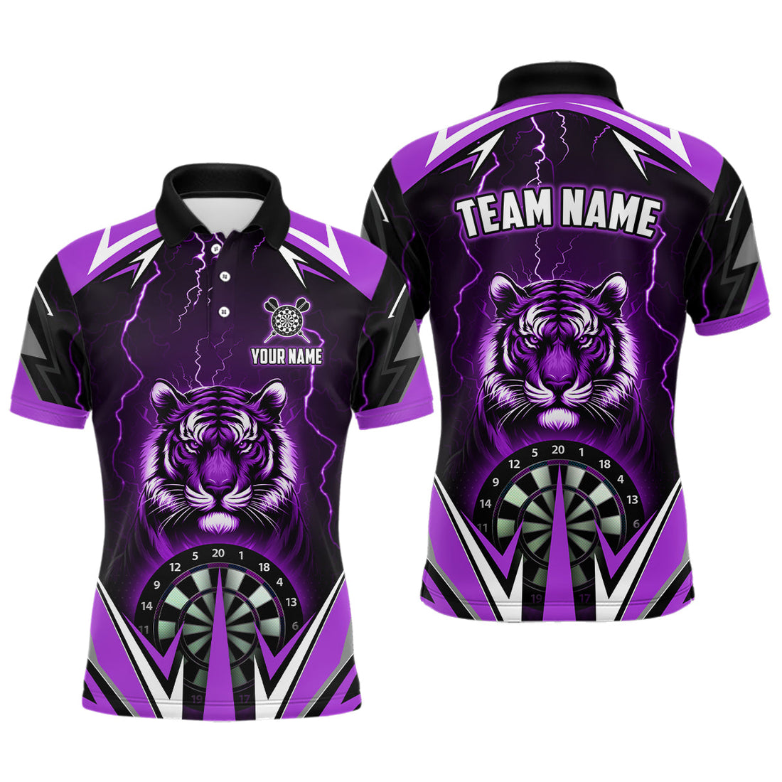 Personalized Tiger 3D Printed Darts Custom Thunder Lightning Purple Darts