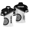 Personalized Black White Dartboard Men Quarter-Zip Custom Dart Team Uniform
