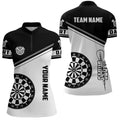 Personalized Black White Dartboard Men Quarter-Zip Custom Dart Team Uniform