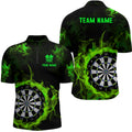 Fire Flame Green Dartboard Men Dart/ Quarter-Zip Custom Dart For Team Dart