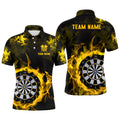 Fire Flame Yellow Dartboard Men Dart/ Quarter-Zip Custom Dart For Team Dart