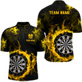 Fire Flame Yellow Dartboard Men Dart/ Quarter-Zip Custom Dart For Team Dart