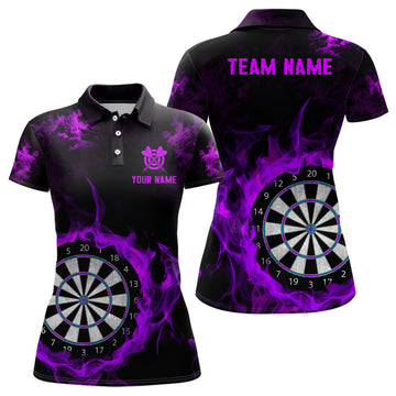 Fire Flame Purple Dartboard Men Dart/ Quarter-Zip Custom Dart For Team Dart