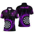 Fire Flame Purple Dartboard Men Dart/ Quarter-Zip Custom Dart For Team Dart