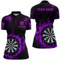Fire Flame Purple Dartboard Men Dart/ Quarter-Zip Custom Dart For Team Dart