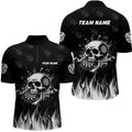 Funny Skull Fire Black Darts And Quarter-Zip Custom Darts Team