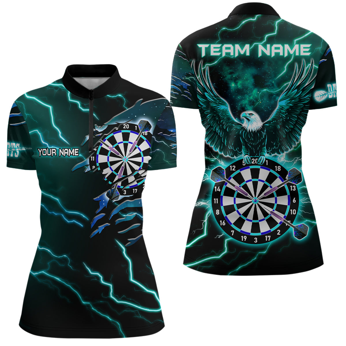 Personalized Thunder Lightning Eagle Turquoise Darts and Dart