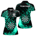 Turquoise Fire Flame Dartboard Darts and Custom Dart Dart