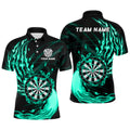 Turquoise Fire Flame Dartboard Darts and Custom Dart Dart