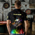 Funny 3D Darts Skull Colorful Fire Darts Men Quarter-Zip Custom Dart Team