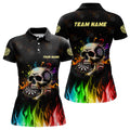 Funny 3D Darts Skull Colorful Fire Darts Men Quarter-Zip Custom Dart Team