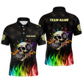 Funny 3D Darts Skull Colorful Fire Darts Men Quarter-Zip Custom Dart Team