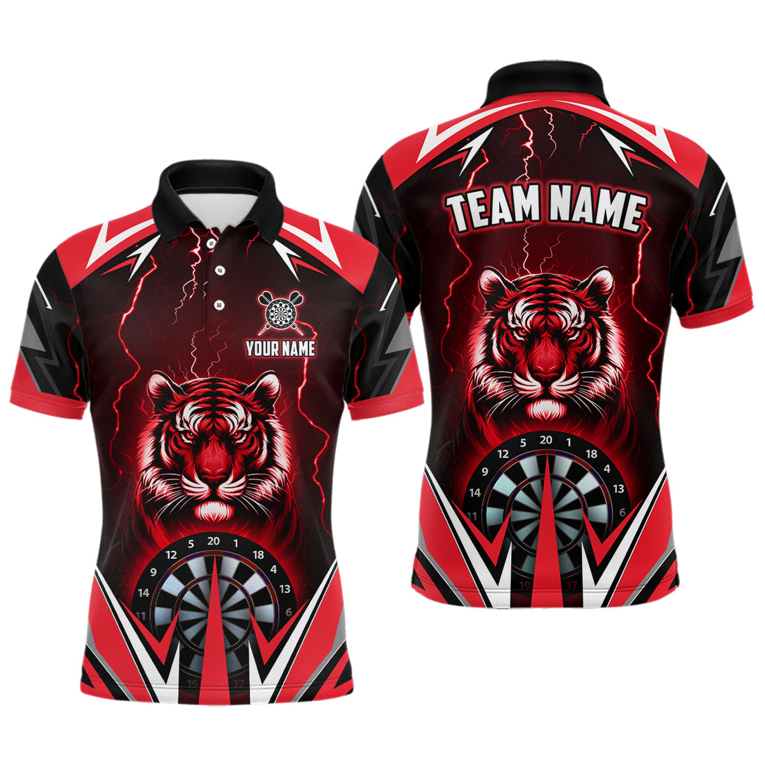 Personalized Tiger 3D Printed Darts Custom Thunder Lightning Red Darts