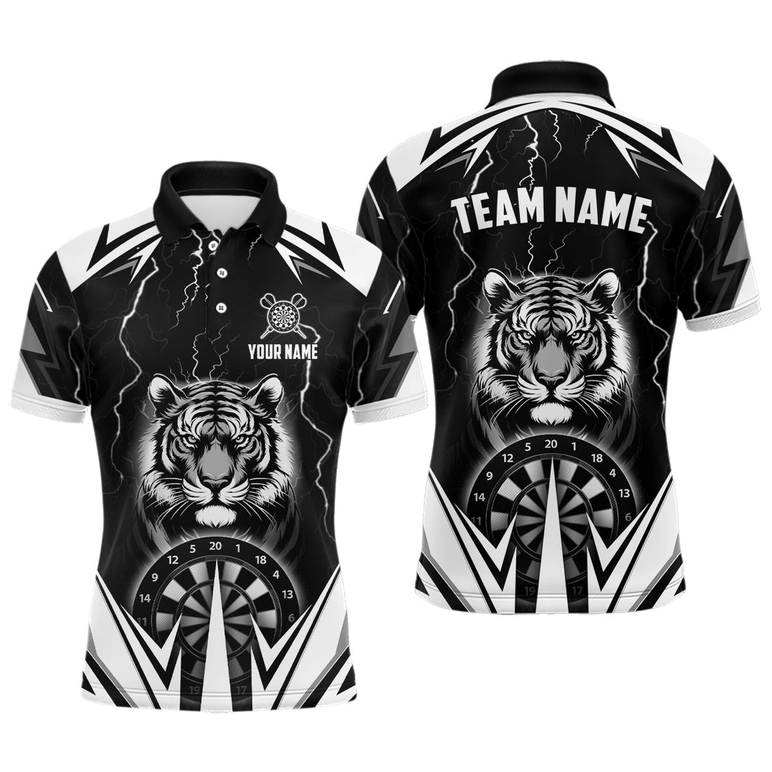 Personalized Tiger 3D Printed Darts Custom Thunder Lightning Black Darts