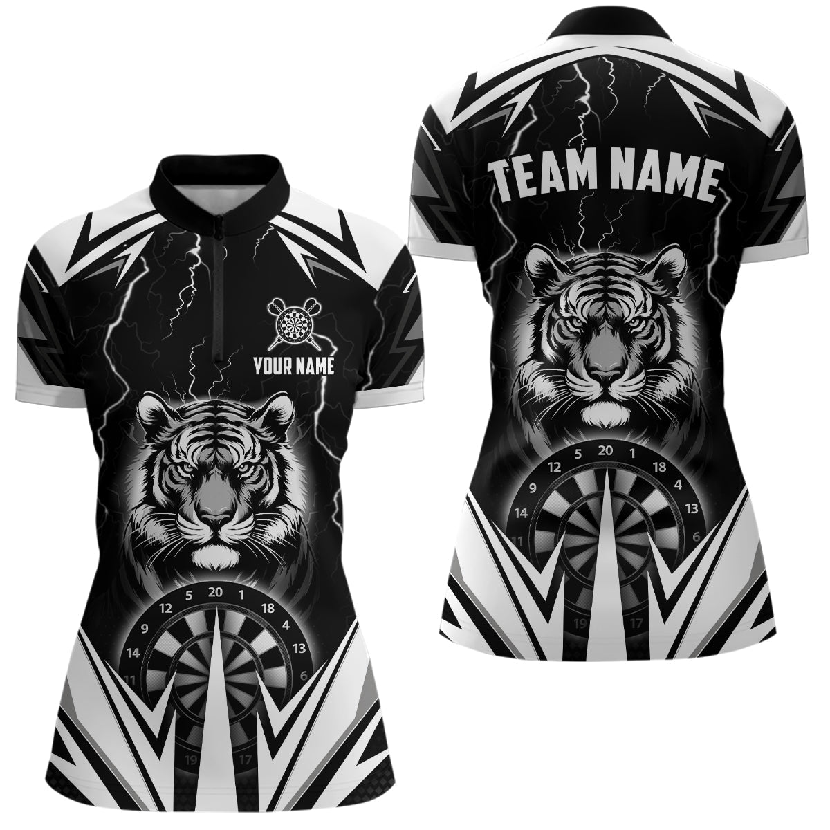 Personalized Tiger 3D Printed Darts Custom Thunder Lightning Black Darts