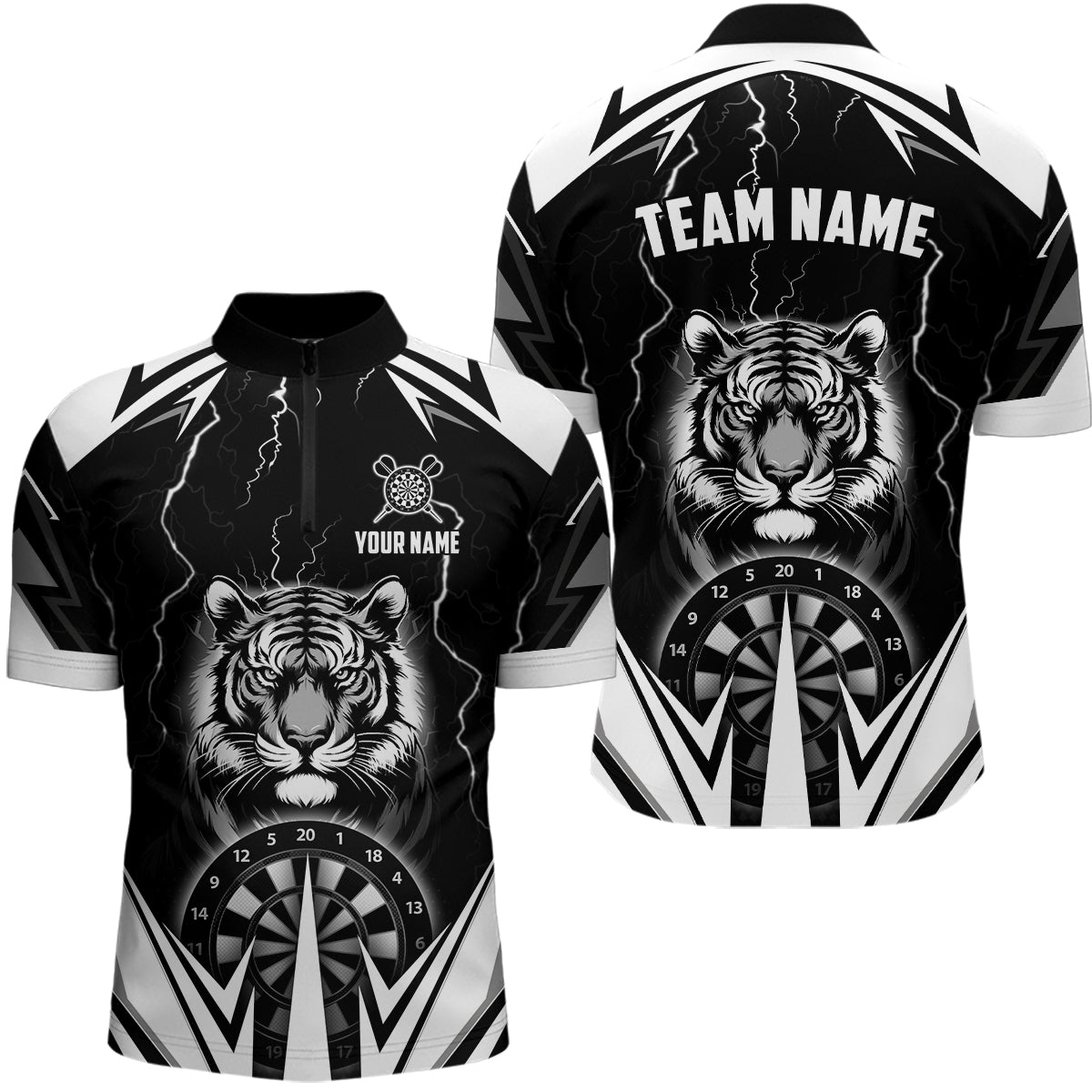 Personalized Tiger 3D Printed Darts Custom Thunder Lightning Black Darts