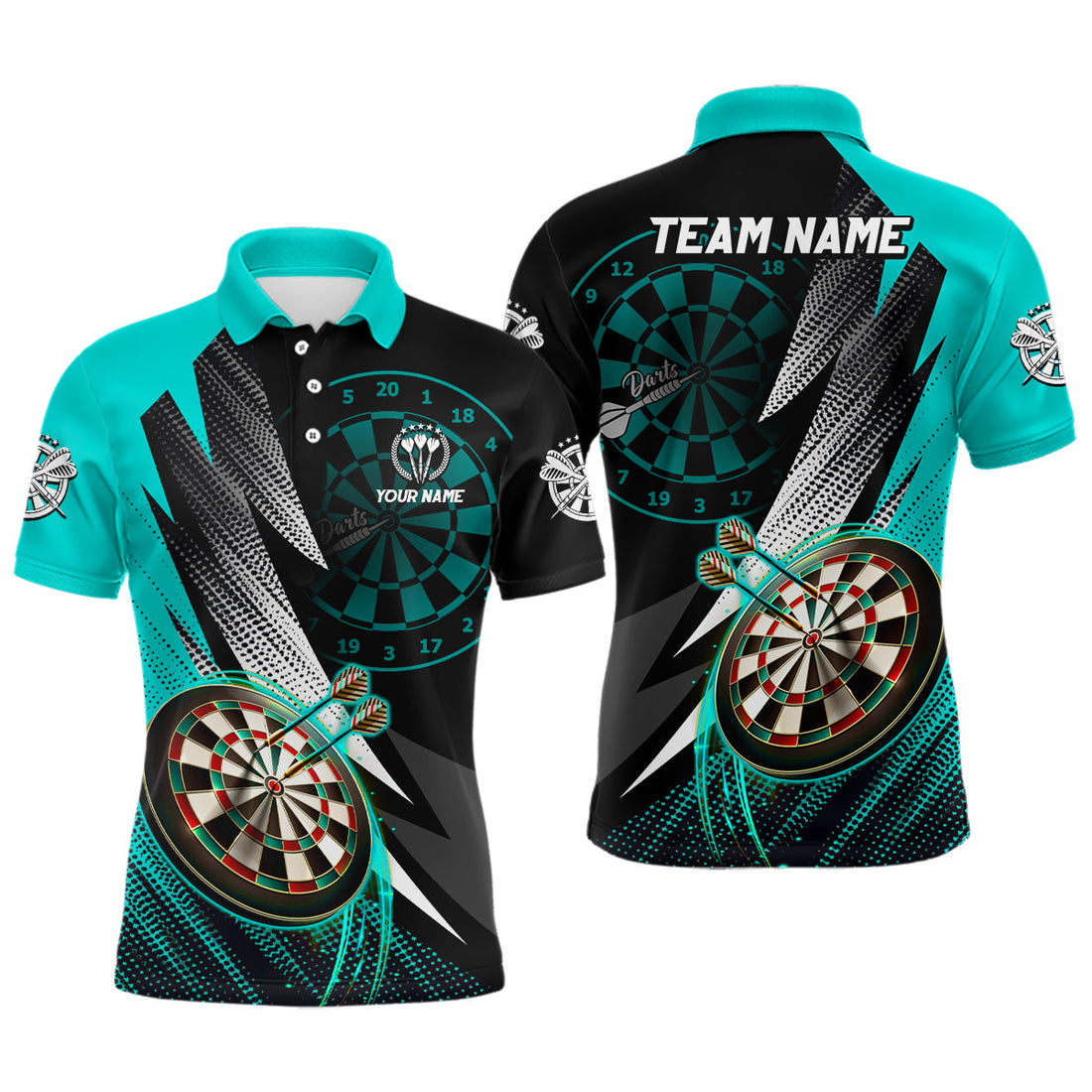Personalized Turquoise Black Darts and Custom Cool Dart Dart