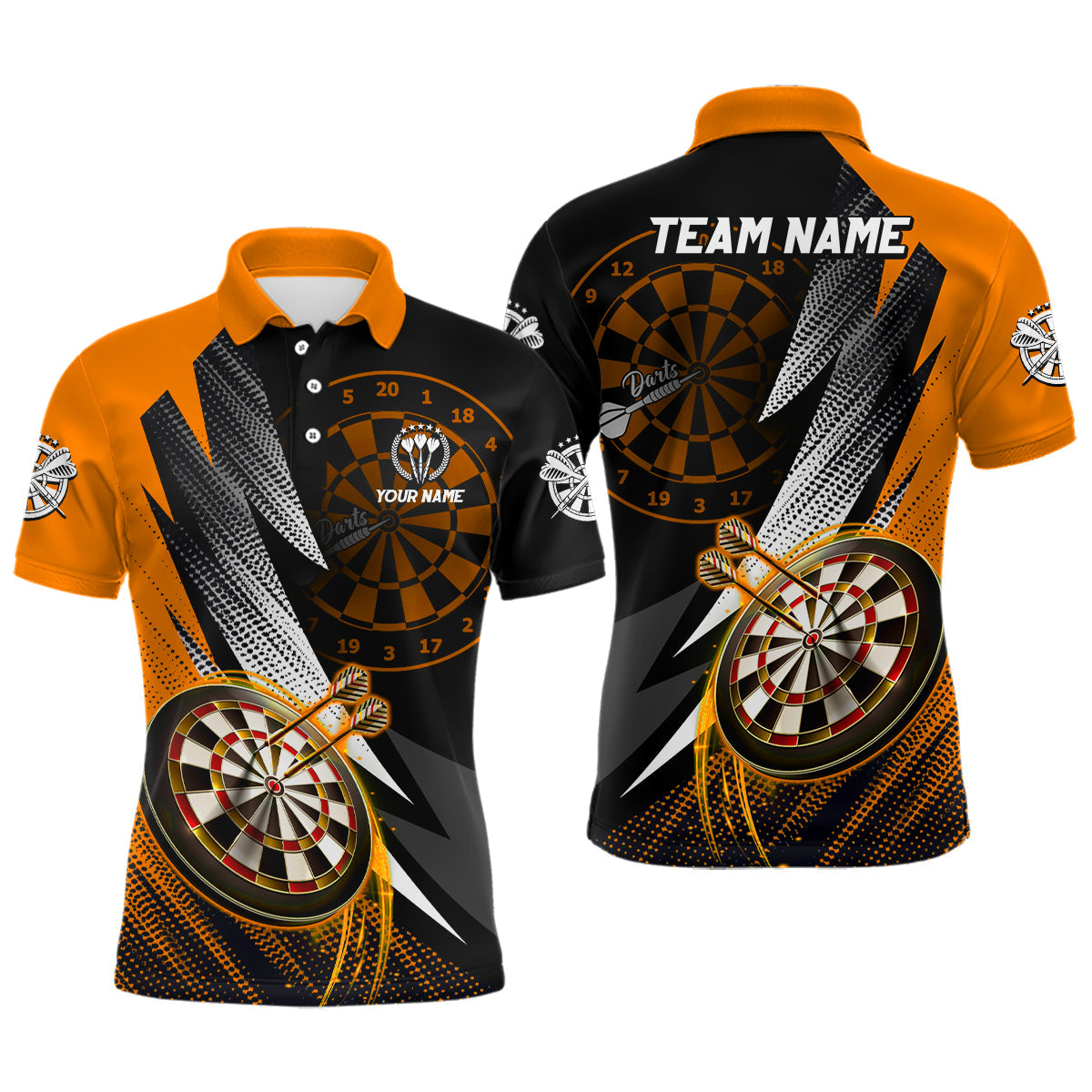 Personalized Orange Black Darts and Custom Dart Dart