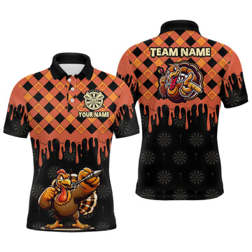 Personalized Orange Black Funny Turkey Pumpkin Dart, Thanksgiving Dart Gift