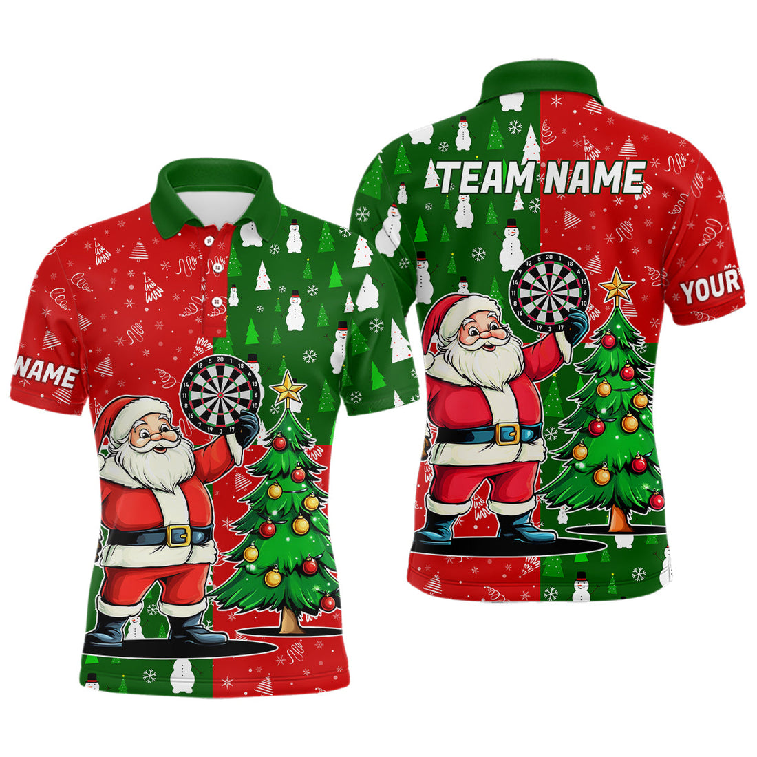 Red And Green Darts Santa Christmas and Quarter-Zip Custom Funny Xmas Dart