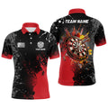 Personalized Paint Red 3D Dartboard Men Quarter-Zip Custom Darts Attire