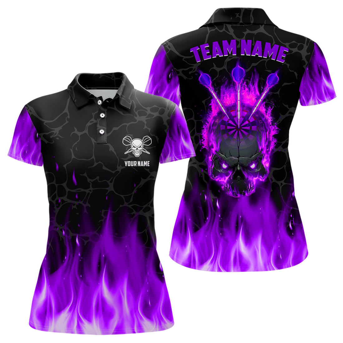 Fire Flame Skull Darts and Custom Scary Darts Team | Purple