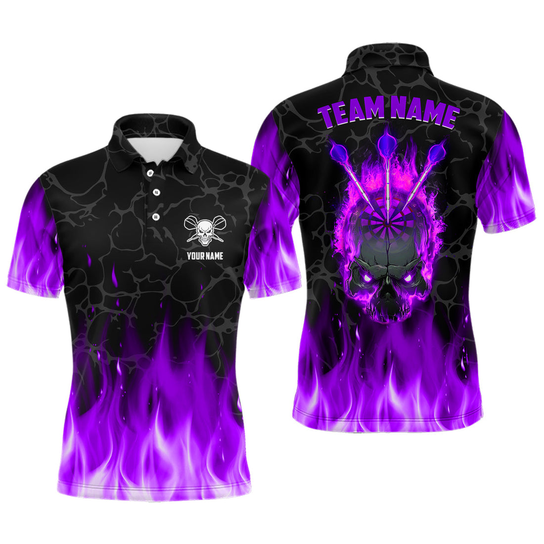 Fire Flame Skull Darts and Custom Scary Darts Team | Purple