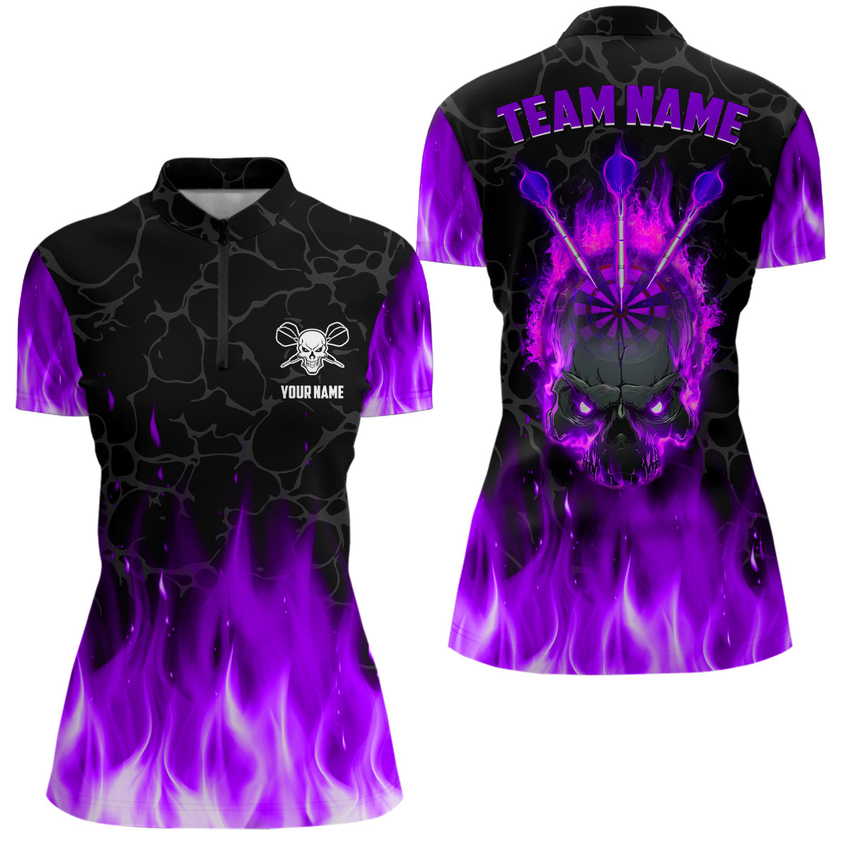 Fire Flame Skull Darts and Custom Scary Darts Team | Purple