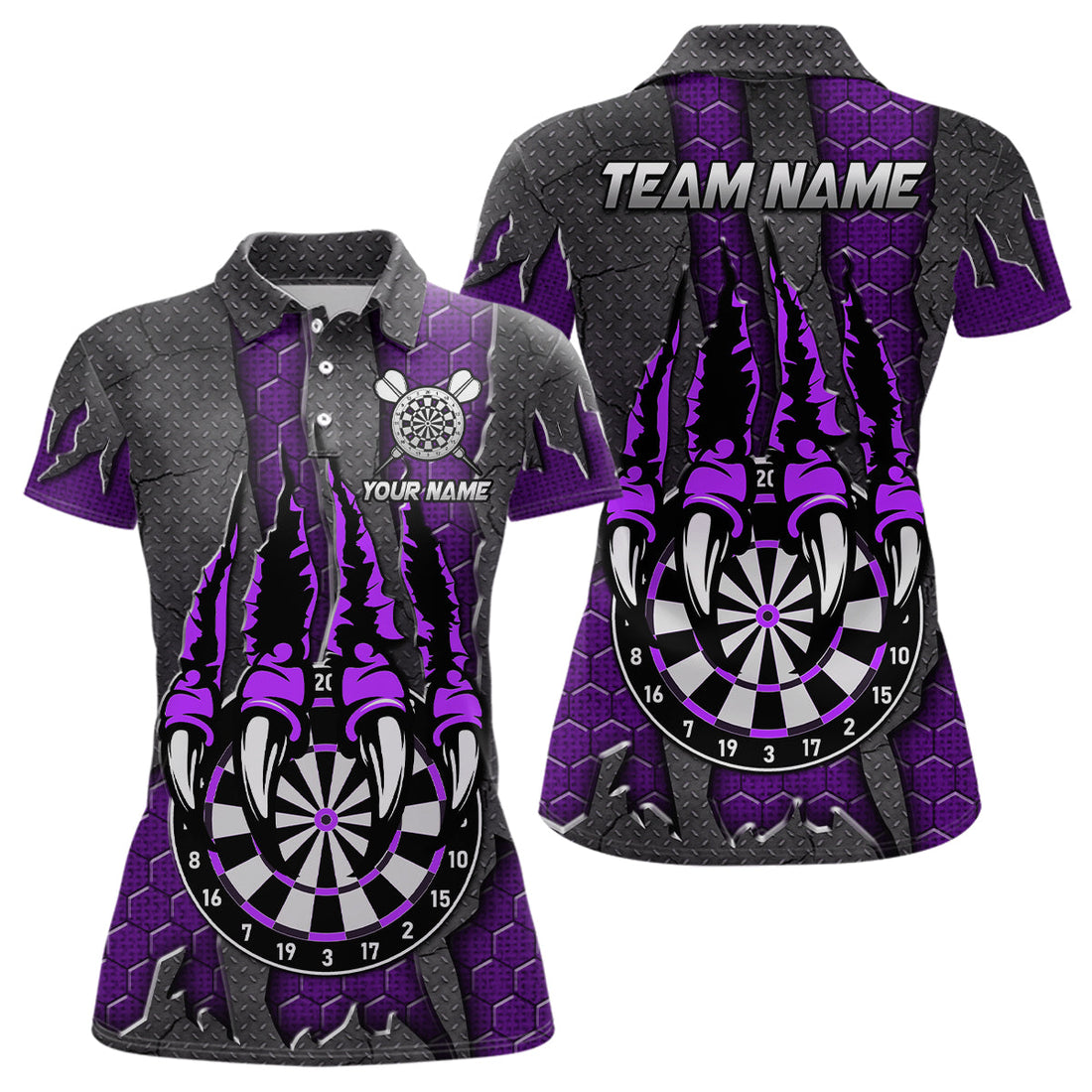 Funny Claw Darts Board Custom Purple Dart, Personalized Darts League Team