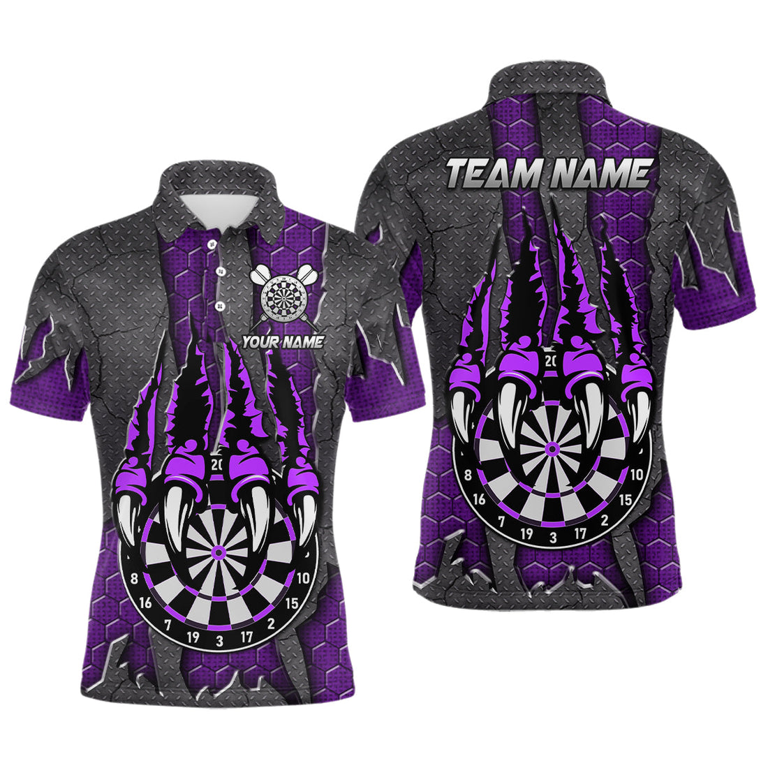 Funny Claw Darts Board Custom Purple Dart, Personalized Darts League Team