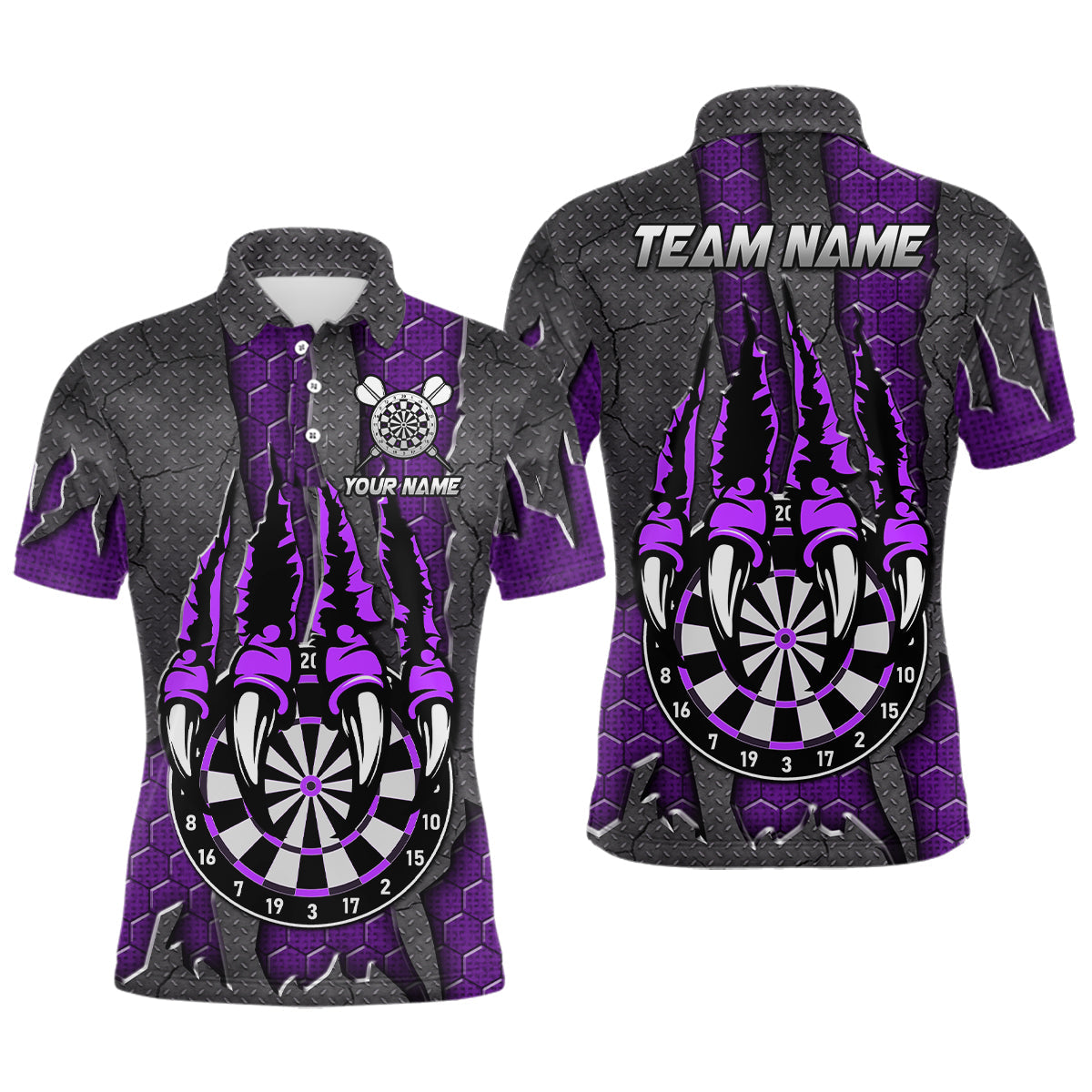 Funny Claw Darts Board Custom Purple Dart, Personalized Darts League Team