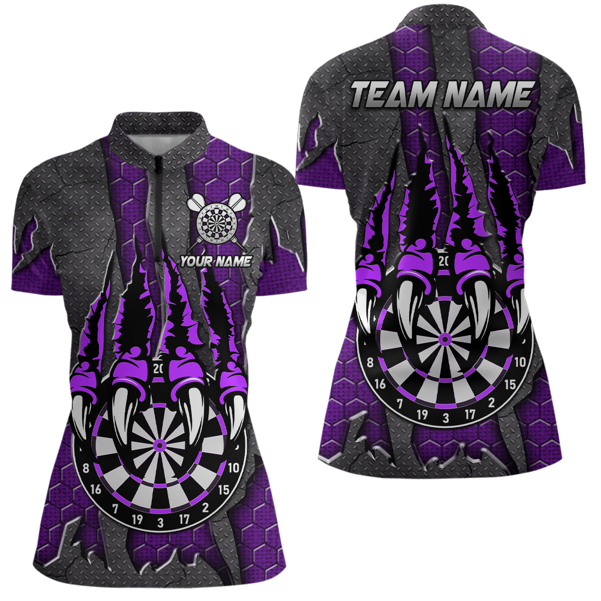Funny Claw Darts Board Custom Purple Dart, Personalized Darts League Team