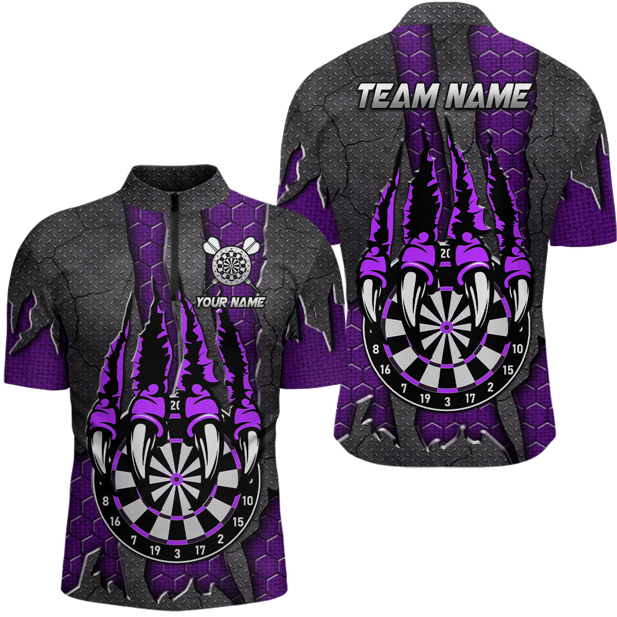 Funny Claw Darts Board Custom Purple Dart, Personalized Darts League Team