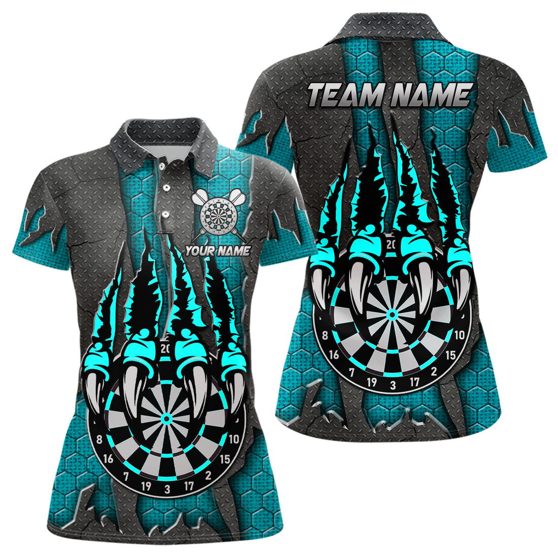 Funny Claw Darts Board Custom Turquoise Dart, Personalized Darts League Team