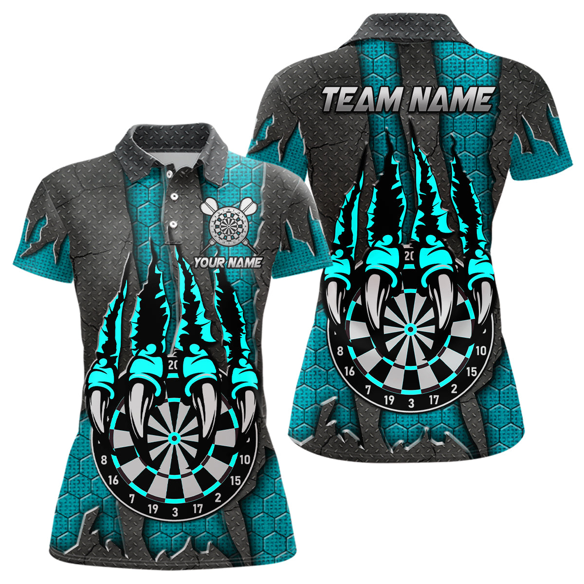 Funny Claw Darts Board Custom Turquoise Dart, Personalized Darts League Team