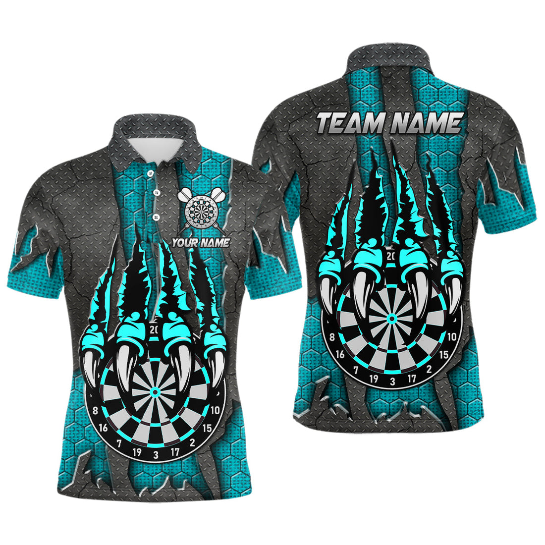 Funny Claw Darts Board Custom Turquoise Dart, Personalized Darts League Team