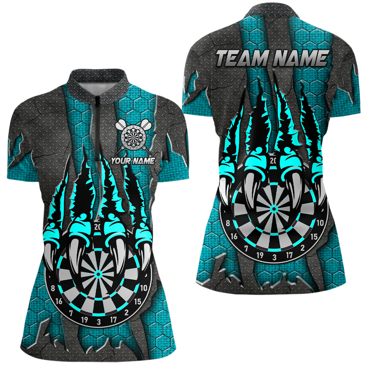 Funny Claw Darts Board Custom Turquoise Dart, Personalized Darts League Team