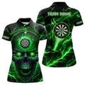 Personalized Green Darts Skull Men Custom Lightning Thunder Team League Darts