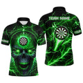 Personalized Green Darts Skull Men Custom Lightning Thunder Team League Darts