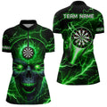 Personalized Green Darts Skull Men Custom Lightning Thunder Team League Darts