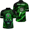 Personalized Green Darts Skull Men Custom Lightning Thunder Team League Darts