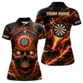 Personalized Orange Darts Skull Men Custom Lightning Thunder Team League Darts