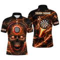 Personalized Orange Darts Skull Men Custom Lightning Thunder Team League Darts