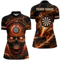 Personalized Orange Darts Skull Men Custom Lightning Thunder Team League Darts