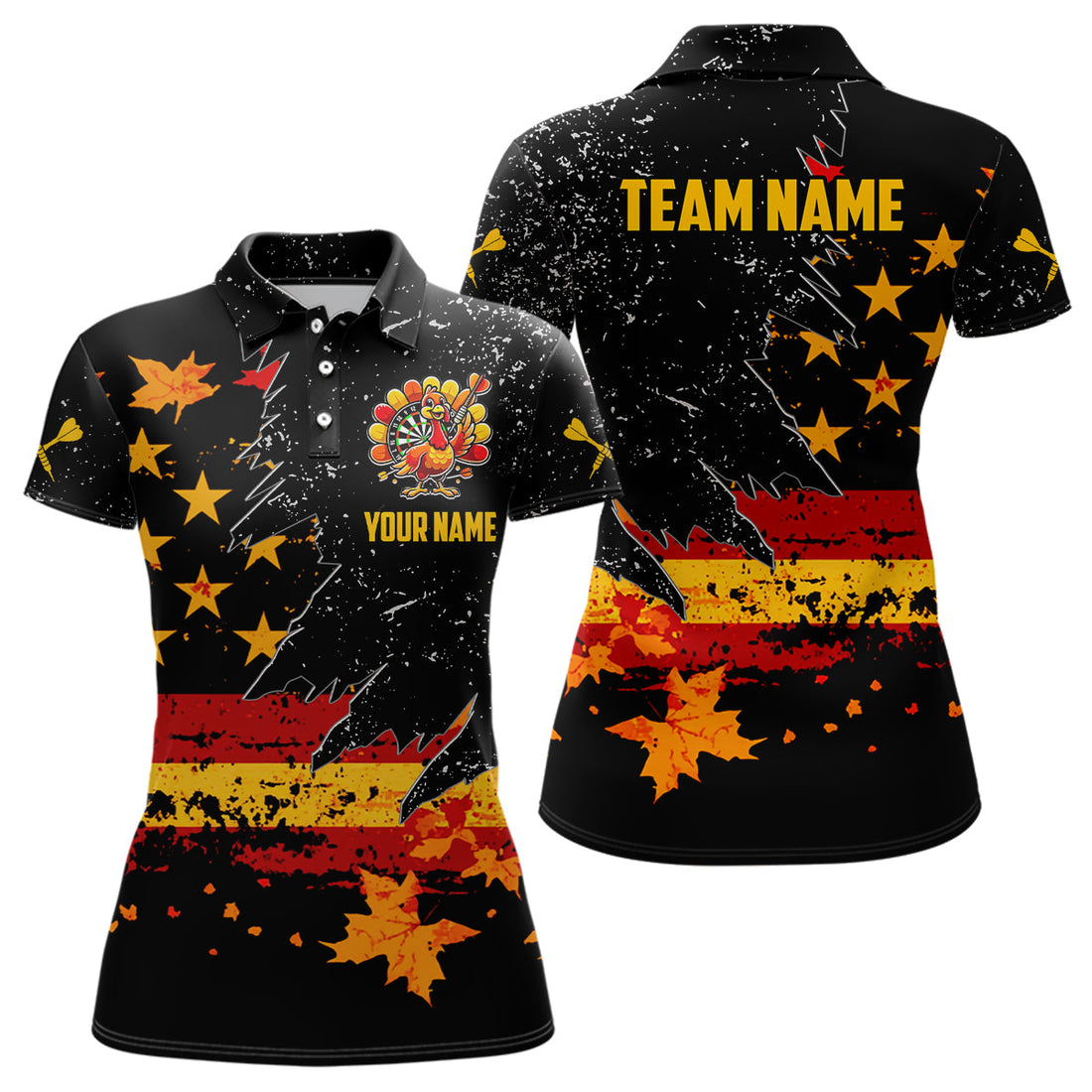 Personalized Retro Autumn American Flag Men Dart Custom Patriotic Thanksgiving Dart
