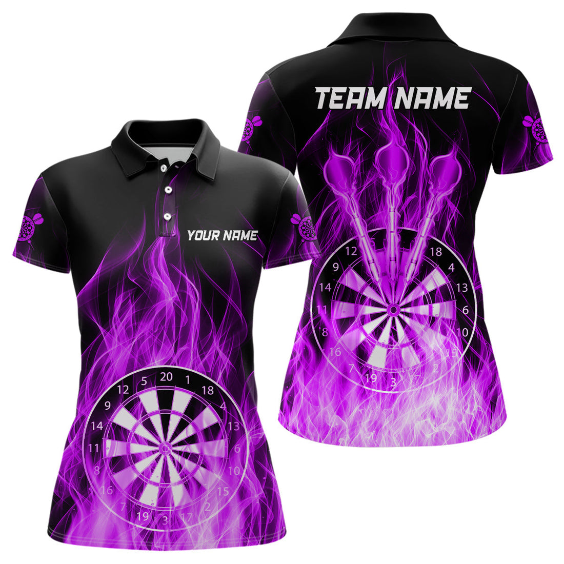 Fire Flame Dartboard 3D Darts and Custom Dart Dart |Purple