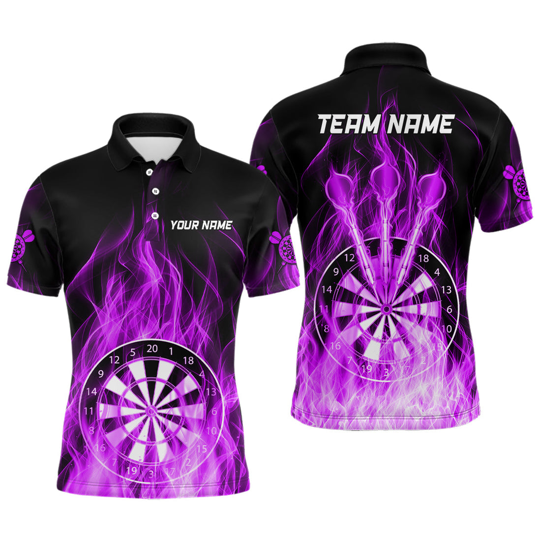 Fire Flame Dartboard 3D Darts and Custom Dart Dart |Purple