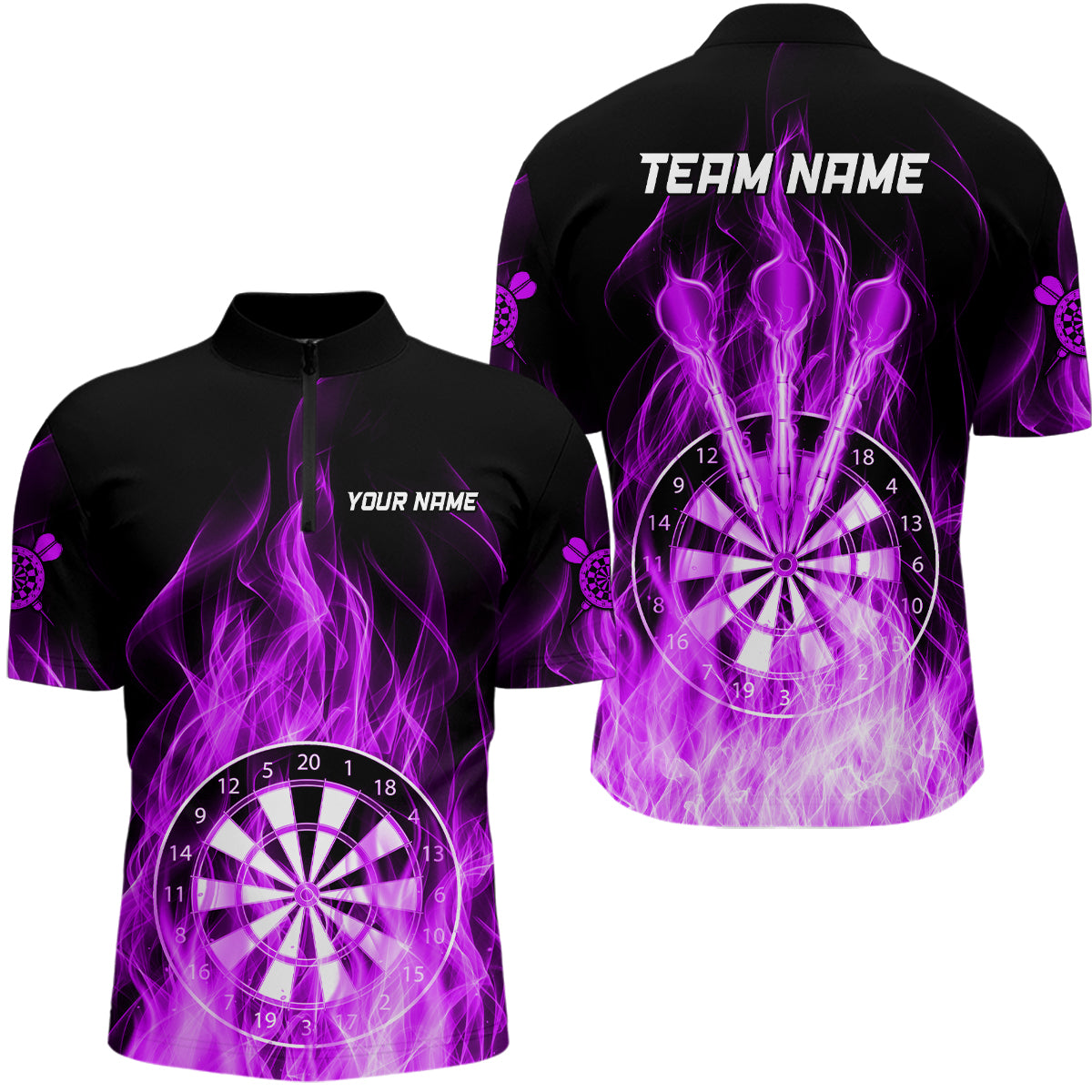 Fire Flame Dartboard 3D Darts and Custom Dart Dart |Purple